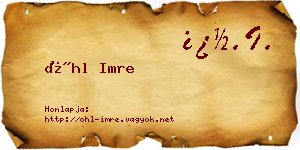 Öhl Imre névjegykártya